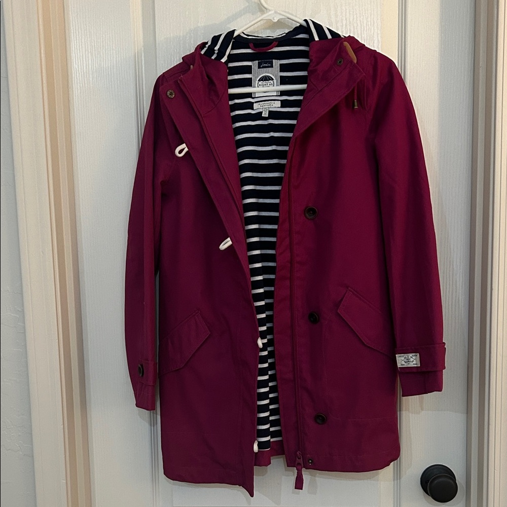 Joules Women’s Magenta Raincoat with Hood